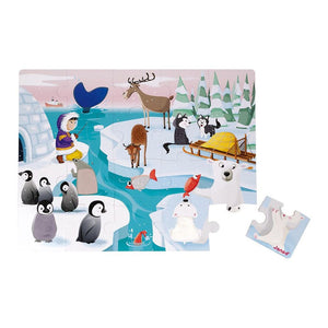 Janod 20-Piece Tactile Puzzle - Life on the Ice Default Title