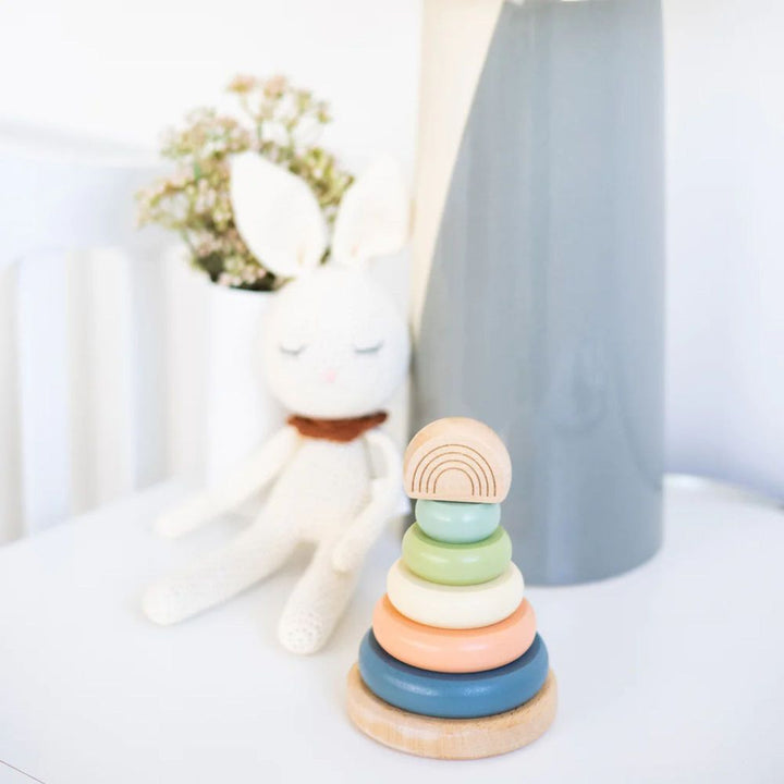 Pearhead Wooden Stacking Toy Tower