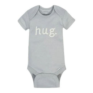 Gerber Baby Short-Sleeve Onesie Hug on Grey Newborn (5-8 lbs)