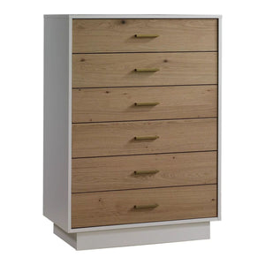 Natart Como Naturale 6-Drawer Tall Chest - White/Natural Oak Default Title