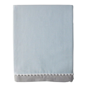 Living Textiles Baby Crib Bed Skirt - Blue and Grey Popplin (84675) (Open Box) Default Title