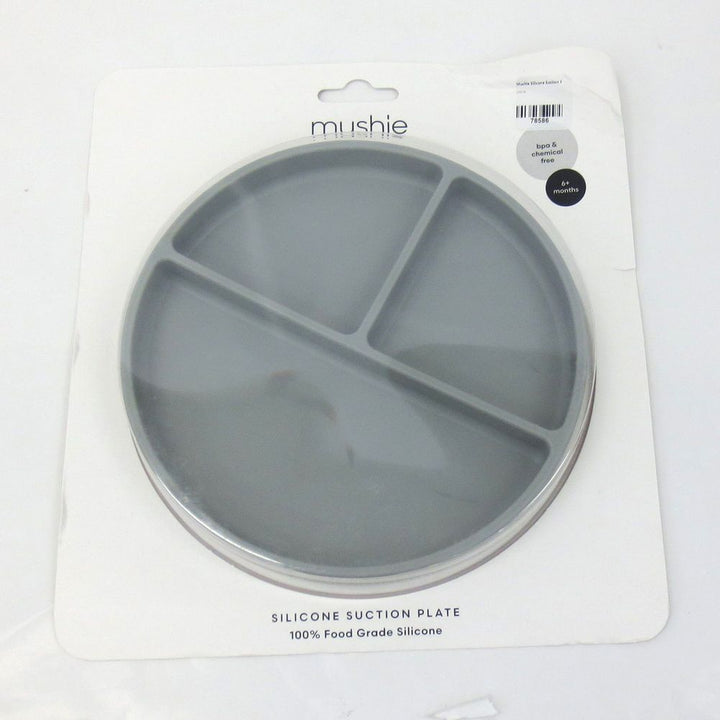 Mushie Silicone Suction Plate - Stone (84683) (Open Box)