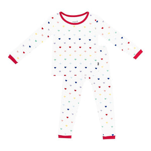 Kyte Bamboo Rainbow Heart Long Sleeve Pajama Set Cloud Rainbow Heart 18-24 Months (25-27 lb)