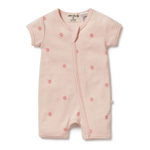 Wilson+Frenchy Organic Cotton Boyleg Zipsuit Petit Soleil (DISCONTINUED) 0-3 Months (4-6 Kg)