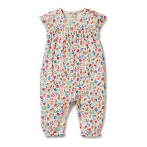 Wilson+Frenchy Crinkle Jumpsuit Tropical Garden (DISCONTINUED) 3-6 Months (6-8 Kg)