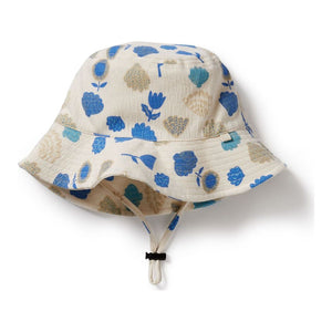 Wilson+Frenchy Organic Crinkle Sunhat Ocean Breeze SM (6-12 Months)