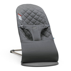 BabyBjorn Bouncer Bliss in Woven Fabric Classic Quilt, Anthracite on Dark Grey Frame