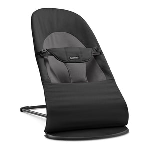 BabyBjorn Bouncer Balance in Soft Woven Fabric Black Dark Grey on Black Frame