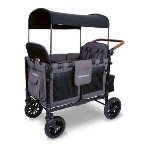 Wonderfold W4 Luxe Stroller Wagon Charcoal Gray on Black Frame