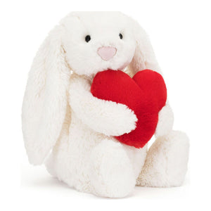 Jellycat Bashful Bunny Plush Toy - Red Love Heart Bunny (Medium, 12 inch) Default Title