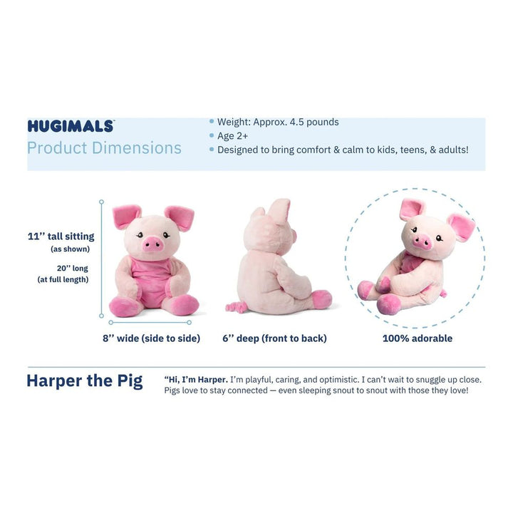 Hugimals Weighted Plush Toy - Harper the Pig