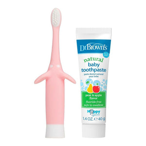 Dr. Brown's Infant-Toddler Toothbrush and Toothpaste Set Pink Elephant