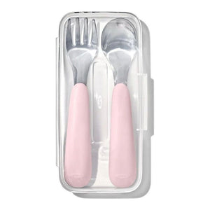 OXO Tot On-the-Go Fork and Spoon Set Blossom