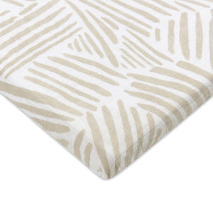 Babyletto All-Stages Organic Cotton Muslin Bassinet Sheet Oat Stripe