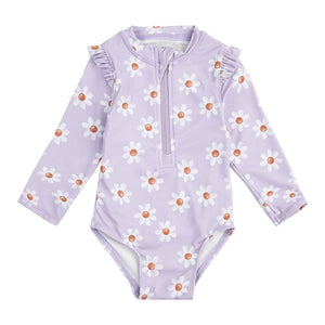 Peit Lem Long-Sleeve Swimsuit in Lavender Daisy Print Lavender Daisy (Discontinued) 18-24 Months Spring Summer 2024