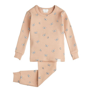 Petit Lem 2-Piece Organic Cotton Ribbed Pajama Set in Rose Butterfly Print Rose Butterfly 24 Months (25-28 lbs) Spring Summer 2024