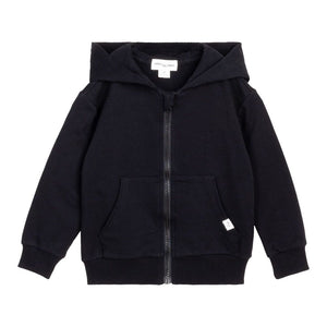 Miles the Label Basics Organic Cotton French Terry Zip-Up Hoodie Black (Discontinued) 6 Months (13-16 lbs)