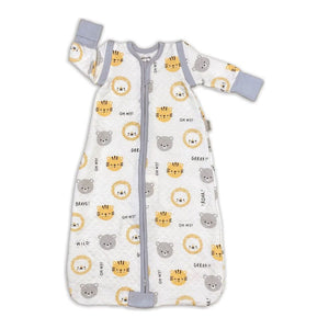 Silkberry Bamboo Sleeping Sack with Detachable Sleeves (1 TOG) Lion Tiger & Bears (Discontinued) 0-6 Months