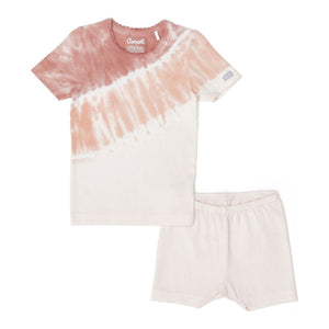 Coccoli Tencel Modal Short Sleeve Pyjamas Coral Tie-Dye 3 Years (30-34 lbs) Spring Summer 2024