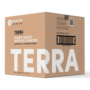 Terra 8-Pack Natural Plant-Based Eco-Friendly Diapers - 192 diapers, 24 count per pack (Size 1, Newborn) Default Title