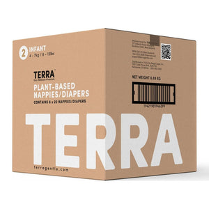 Terra 8-Pack Natural Plant-Based Eco-Friendly Diapers - 176 diapers, 22 count per pack (Size 2, Infant) Default Title