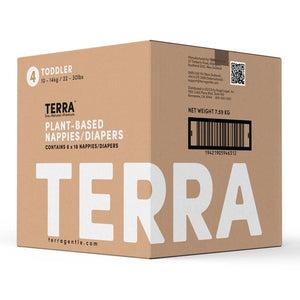 Terra 8-Pack Natural Plant-Based Eco-Friendly Diapers - 144 diapers, 18 count per pack (Size 4, Toddler) Default Title