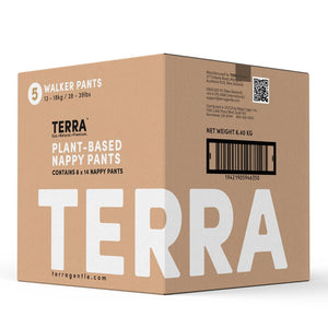 Terra 8-Pack Natural Plant-Based Eco-Friendly Training Pants - 112 diapers, 14 count per pack (Size 5, Walker) Default Title