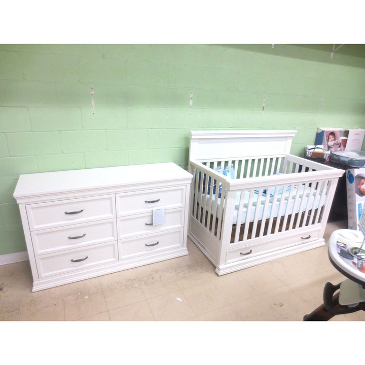 Monogram by Namesake 2-Piece Langford Crib and Dresser Set - Warm White (87515) (Floor Model)