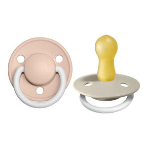 Bibs Pacifier 2-Pack De Lux GLOW Latex Pacifiers Blush Vanilla Size 1 (0-6 Months)