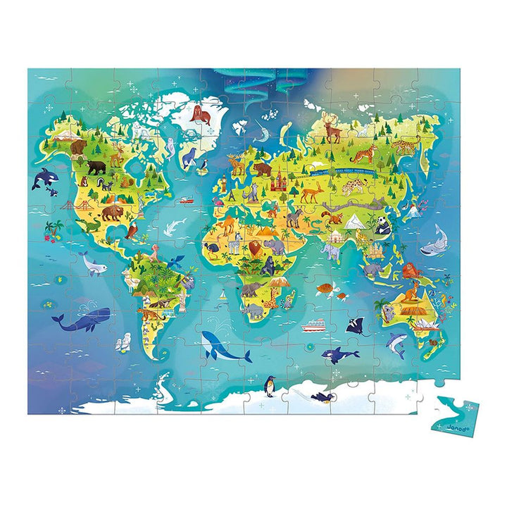 Janod 100-Piece World Map Puzzle