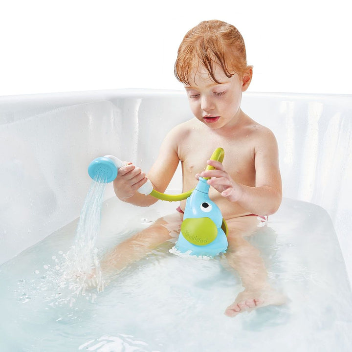 Yookidoo Elephant Baby Bath Shower Head and Water Pump - Blue