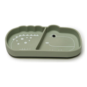 Loulou Lollipop Silicone Snack Plate Alligator Green