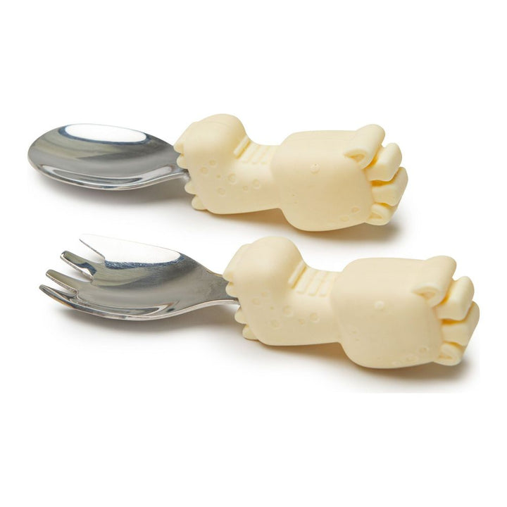 Loulou Lollipop Learning Spoon and Fork Set Llama Beige