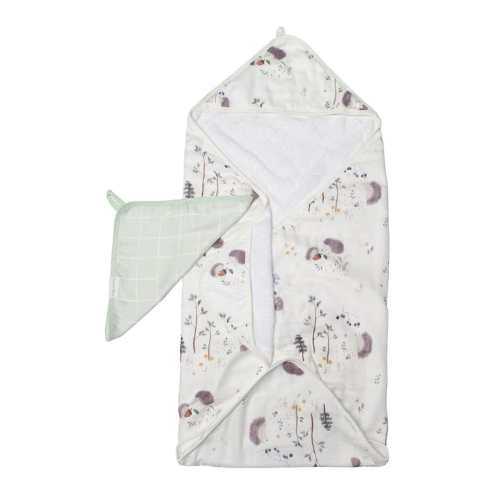 Loulou Lollipop Hooded Towel Set Hedgehogs