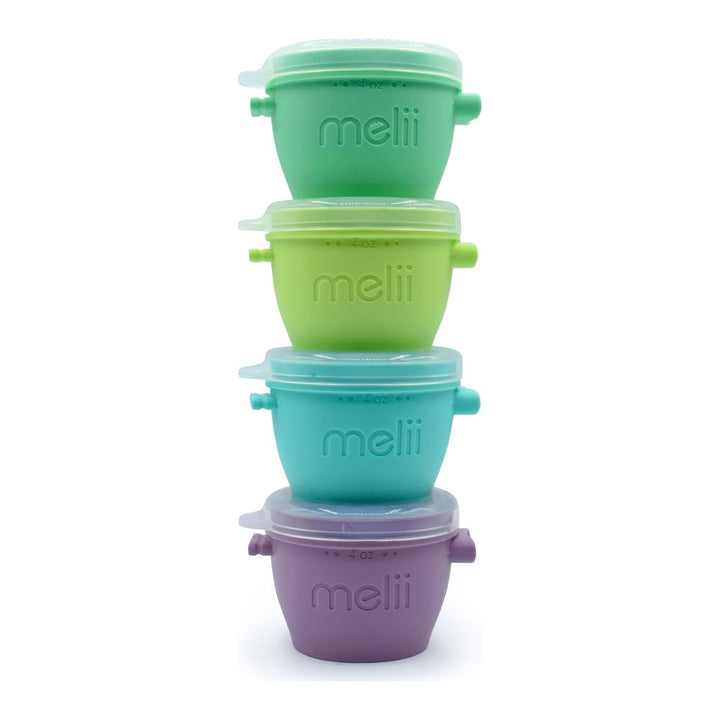 Melii 4-Piece Silicone Snap & Go Pods Set (4 oz)