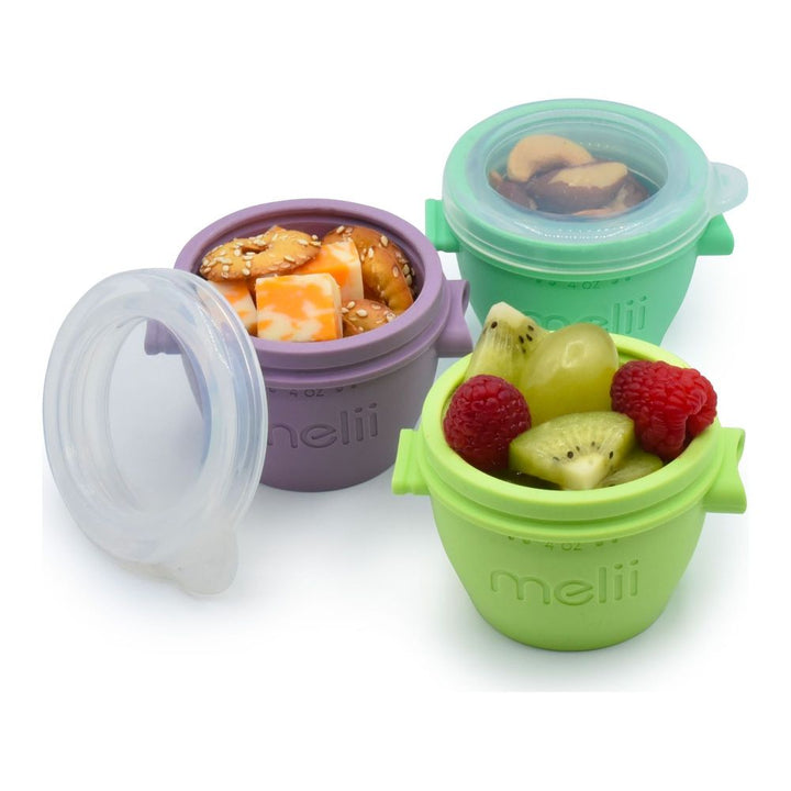 Melii 4-Piece Silicone Snap & Go Pods Set (4 oz)