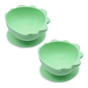 Melii 2-Pack Silicone Animal Suction Bowl Dinosaur