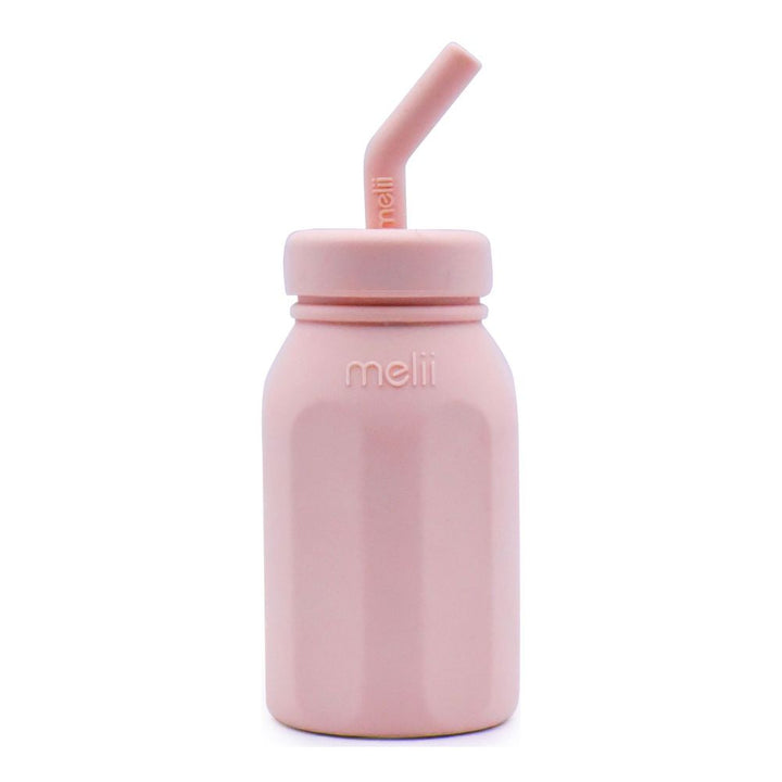 Melii Silicone Bottle with Straw (238 ml) Pink