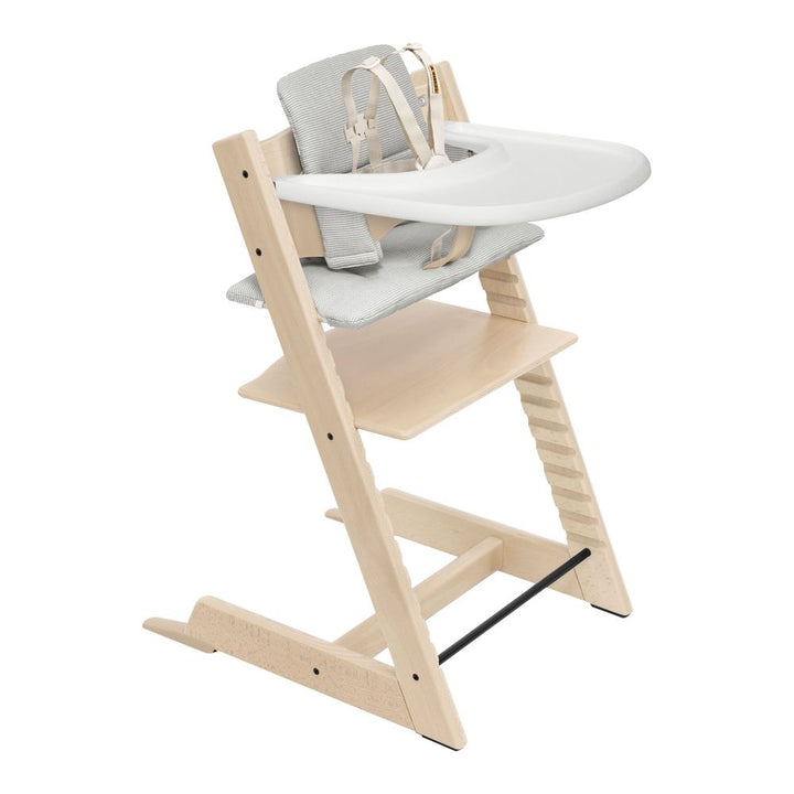 Tripp Trapp High Chair2 and Cushion with Stokke Tray Natural Nordic Grey