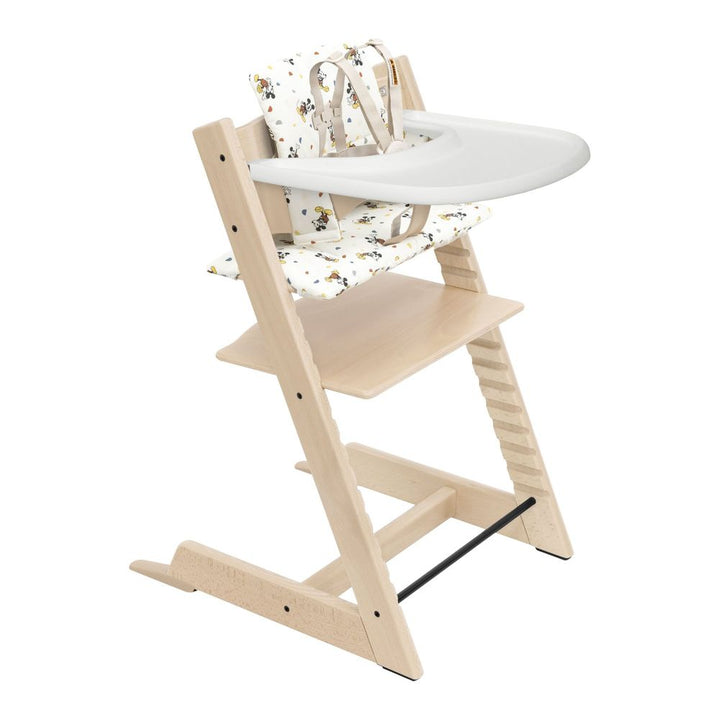 Tripp Trapp High Chair2 and Cushion with Stokke Tray Natural Mickey Celebration