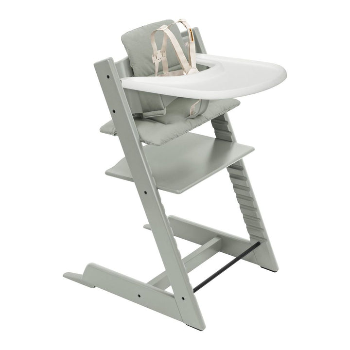 Tripp Trapp High Chair2 and Cushion with Stokke Tray Glacier Green Glacier Green