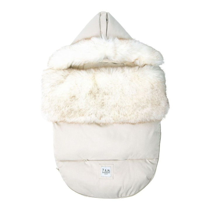 7 AM PlushPOD Tundra Beige Heather with White Fur Small Medium (0-18 Months)