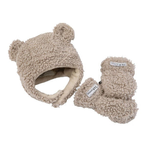 7 AM The Cub Hat & Mittens Set Oatmeal Teddy 0-6 Months