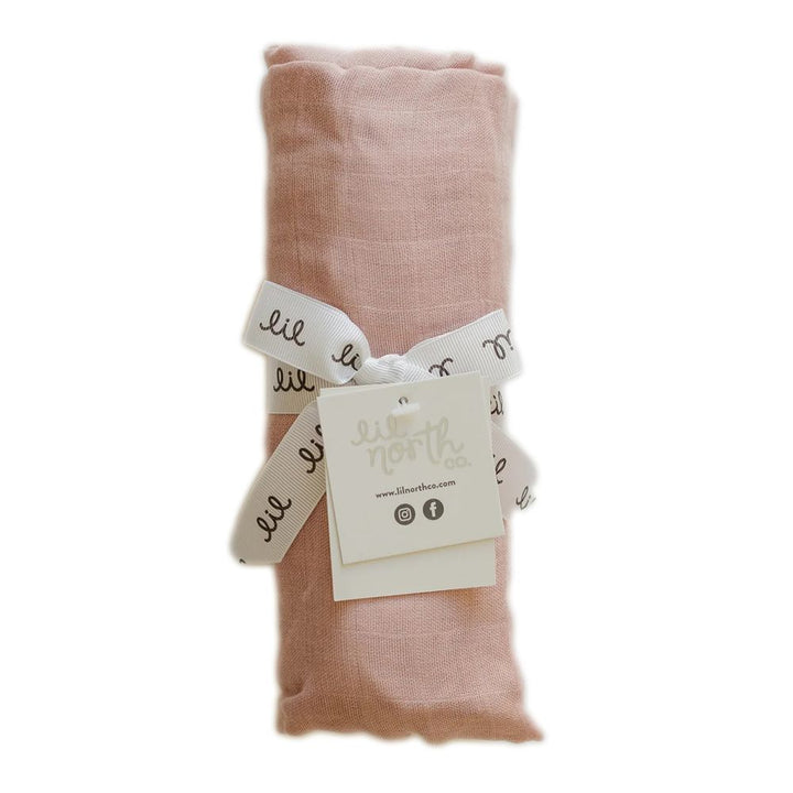 Lil North Bamboo and Cotton Blend Muslin Swaddle Blanket Dusty Pink