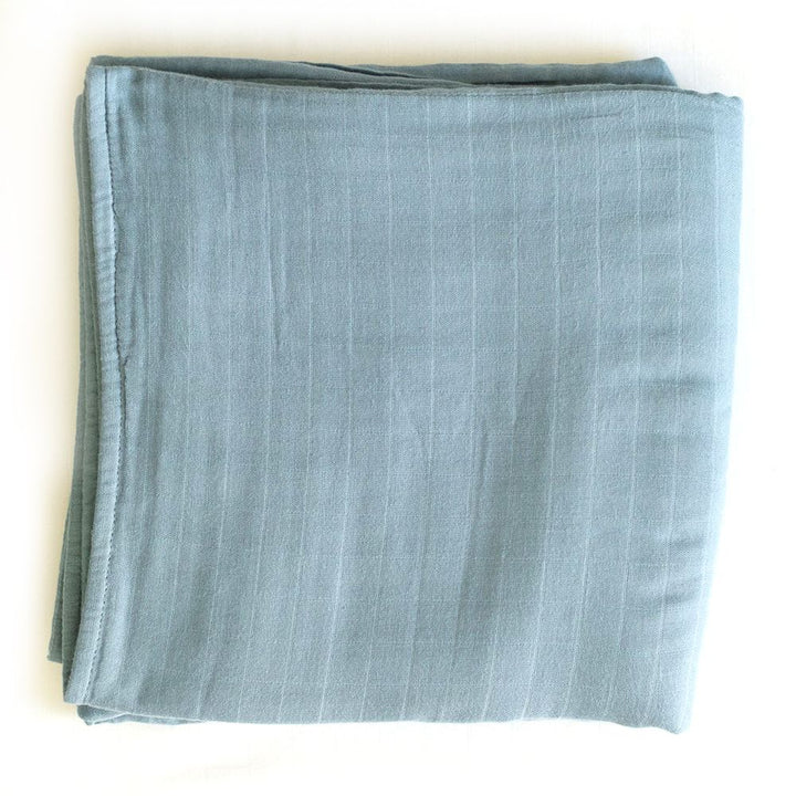 Lil North Bamboo and Cotton Blend Muslin 8-Layer Blanket Dusty Blue