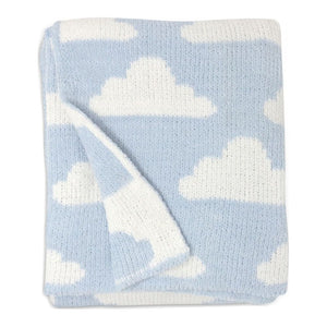 Living Textiles Chenille Blanket Blue Clouds