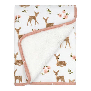 Living Textiles Jersey Sherpa Blanket Sophia's Garden