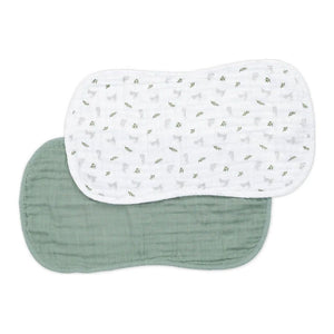 Lulujo 2-Pack Burp Cloths Set Bunny + Fern