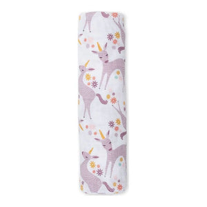 Lulujo Cotton Muslin Swaddle Blanket - Modern Unicorn Default Title