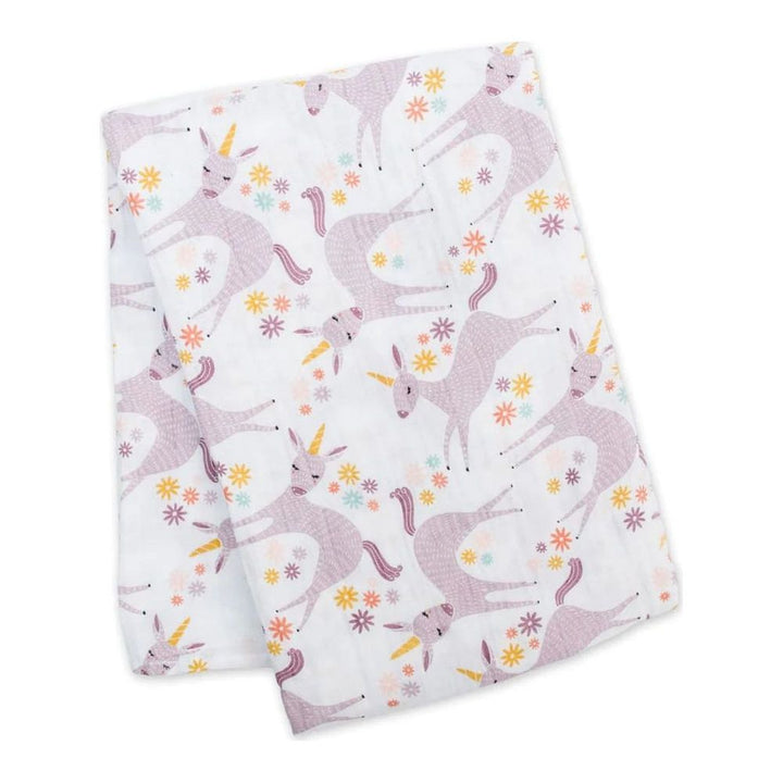 Lulujo Cotton Muslin Swaddle Blanket - Modern Unicorn